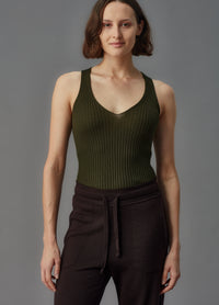 Standard Issue Merino Rib V Neck Tank