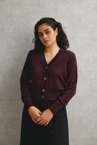 Standard Issue Merino V Neck Cardigan Fig