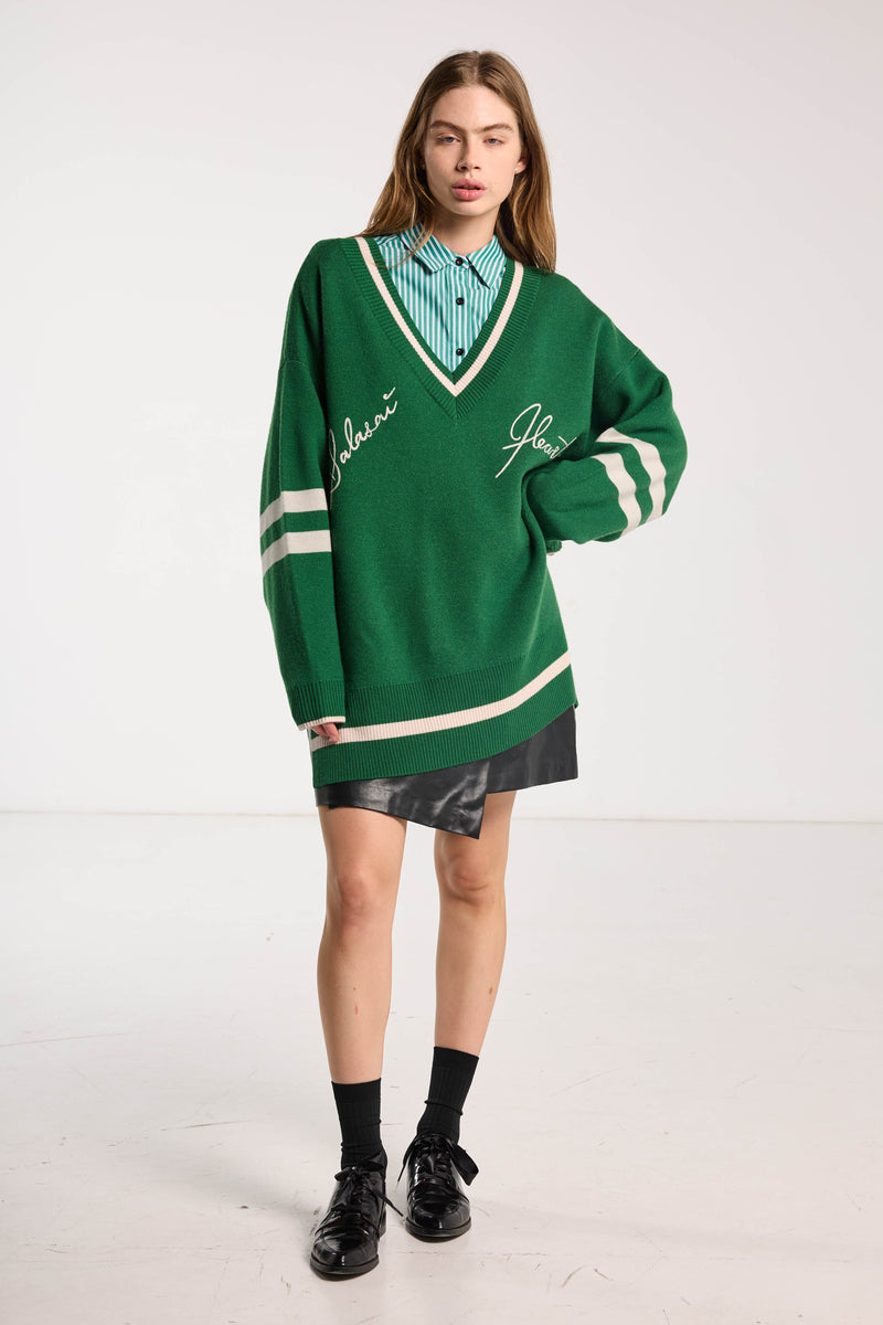 Salasai Hearted Jumper Grass Green