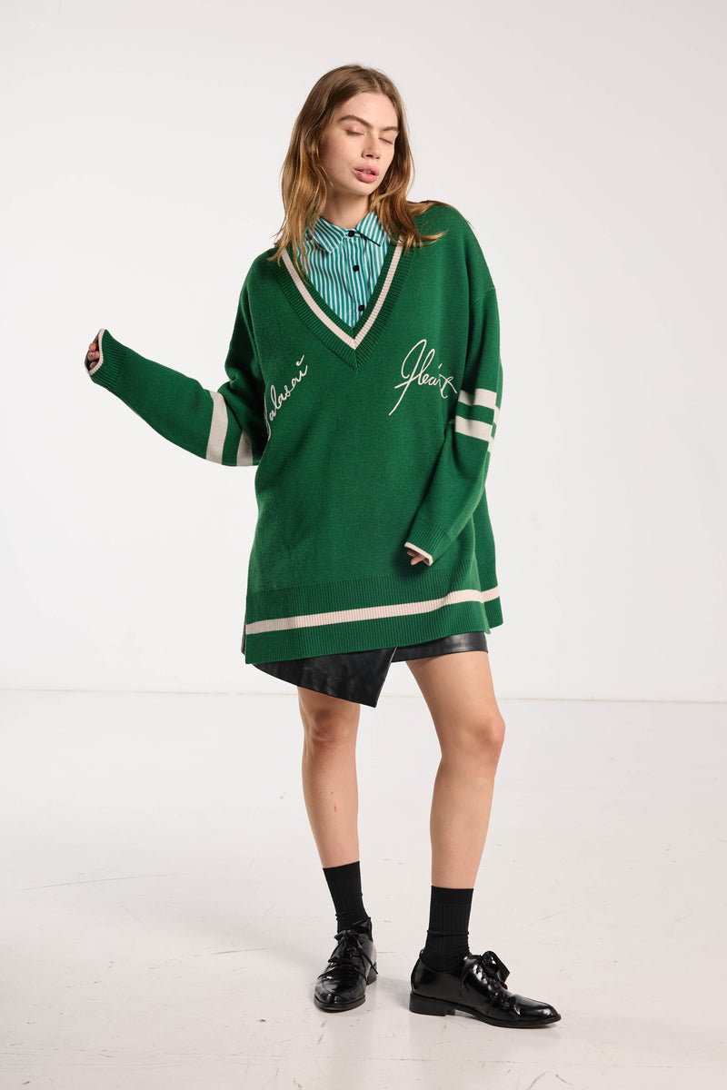 Salasai Hearted Jumper Grass Green