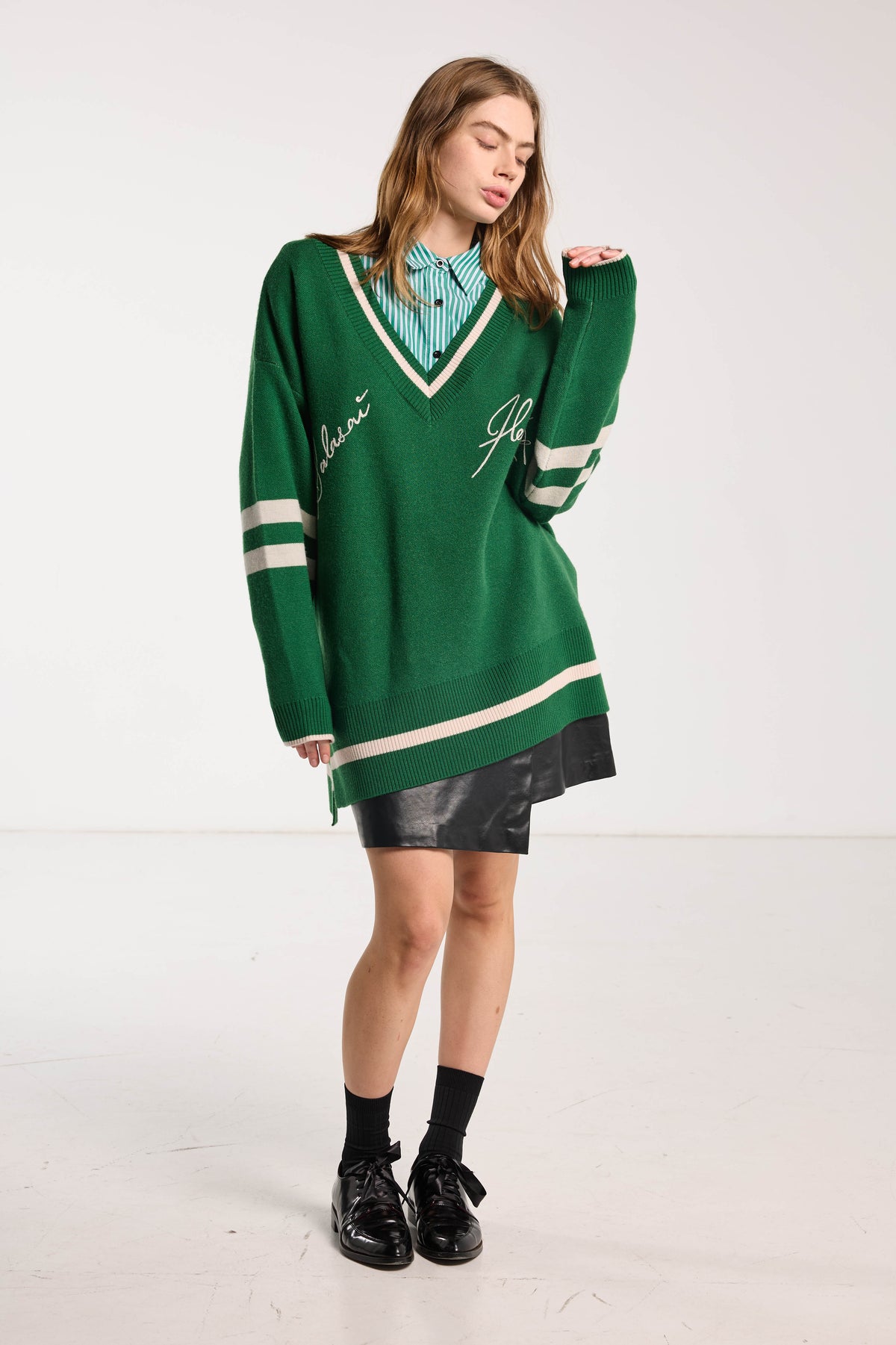 Salasai Hearted Jumper Grass Green
