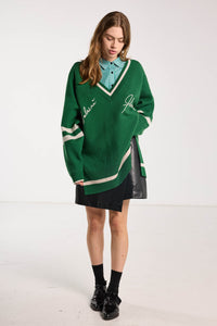 Salasai Hearted Jumper Grass Green