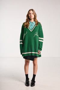 Salasai Hearted Jumper Grass Green