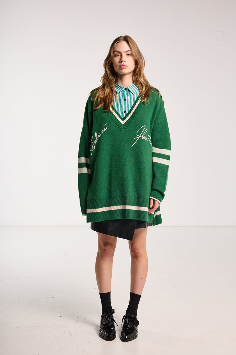 Salasai Hearted Jumper Grass Green