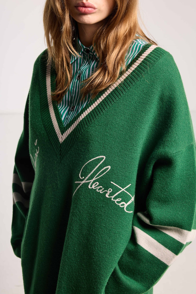 Salasai Hearted Jumper Grass Green