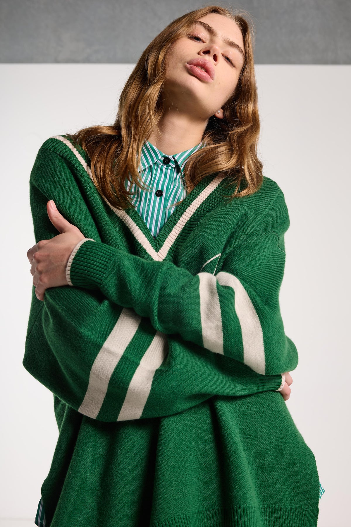 Salasai Hearted Jumper Grass Green