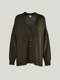 Caroline Sills Kalmar Boyfriend Cardigan Khaki