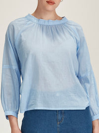 Sills Hana Embroidered Top Sky Blue