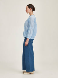 Sills Hana Embroidered Top Sky Blue