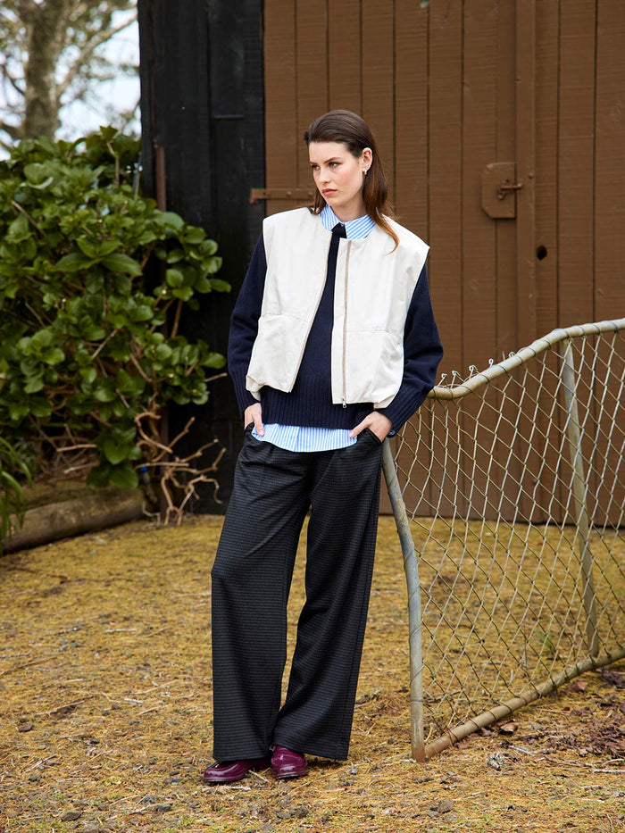 Sills Kelsey Check Wide Leg Pant