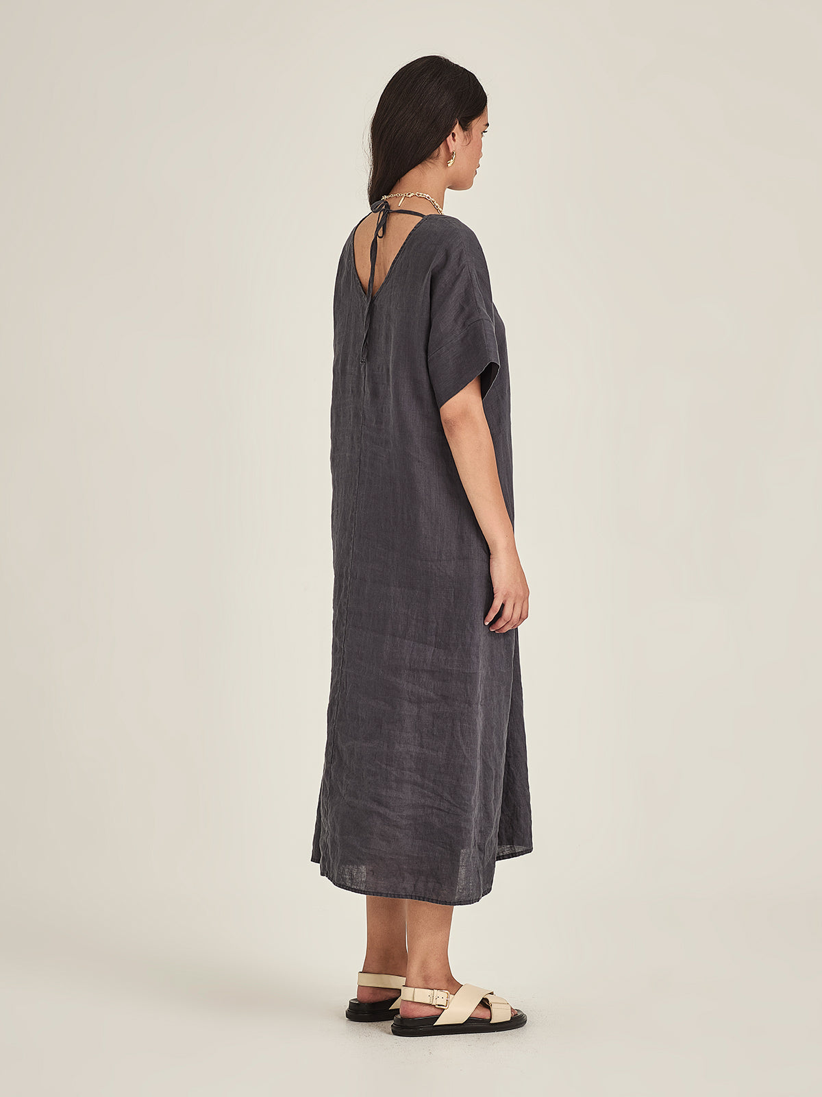 Caroline Sills Eden Linen Dress Indigo