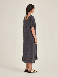 Caroline Sills Eden Linen Dress Indigo