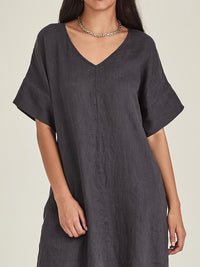 Caroline Sills Eden Linen Dress Indigo