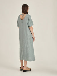 Caroline Sills Eden Linen Dress Seaweed