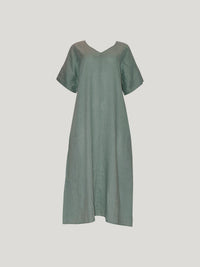 Caroline Sills Eden Linen Dress Seaweed