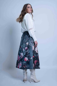 Sheryl May Sky Garden Pleat Skirt