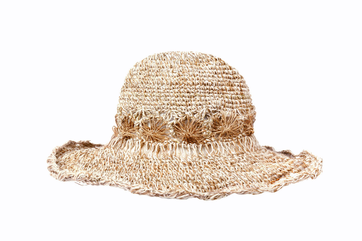 Crochet Smiley Morning Hat Large Brim