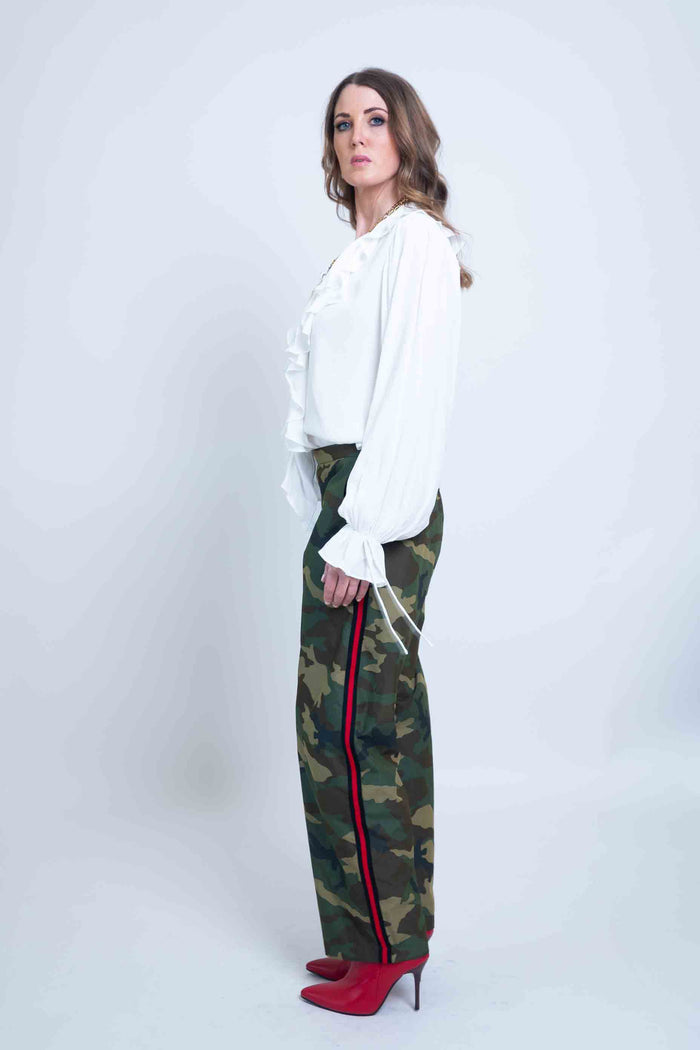 Sheryl May Camo Curved Trousers