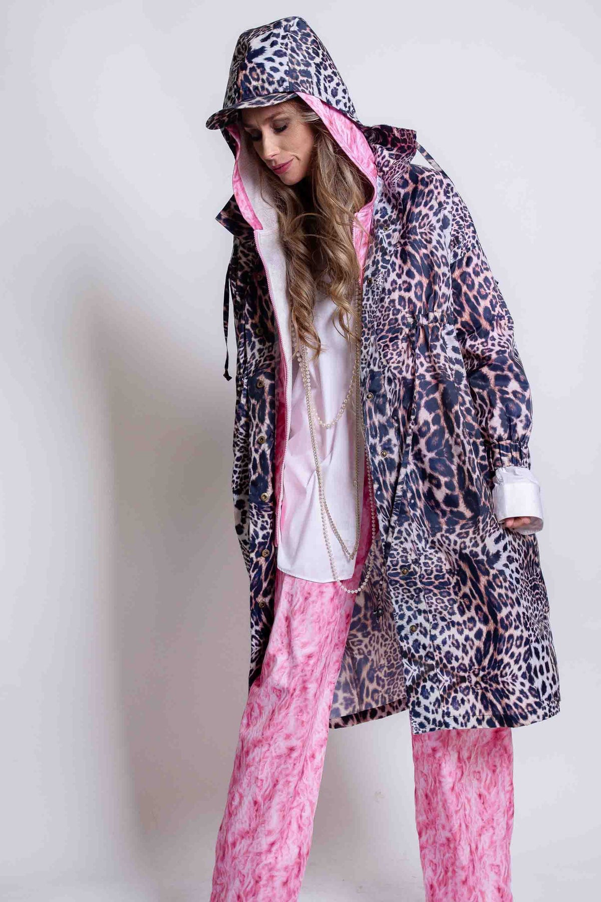Sheryl May Leopard Print Linen Cap