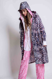 Sheryl May Leopard Print Linen Cap