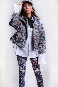 Sheryl May Leopard Print Linen Cap