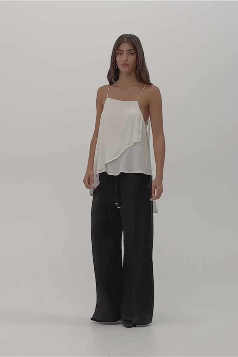 Taylor Station Pant Black Satin