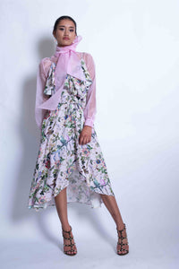 Sheryl May Silk Organza Bow Blouse