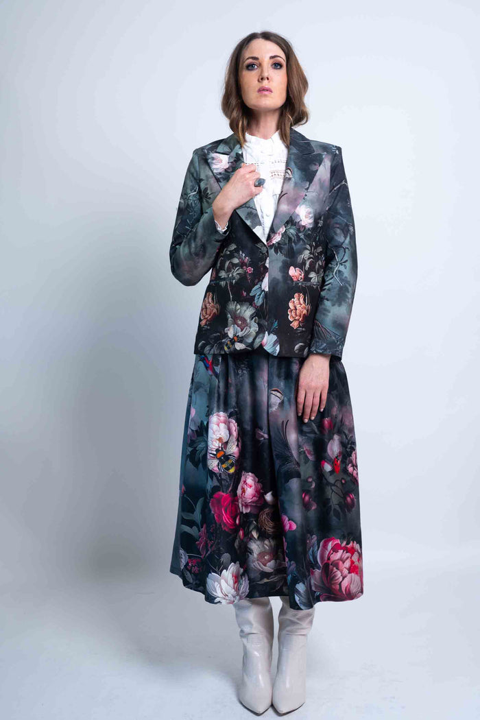 Sheryl May Sky Garden Pleat Skirt