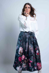 Sheryl May Sky Garden Pleat Skirt