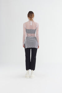Taylor Undone Tunic Ivory Molecule Mesh