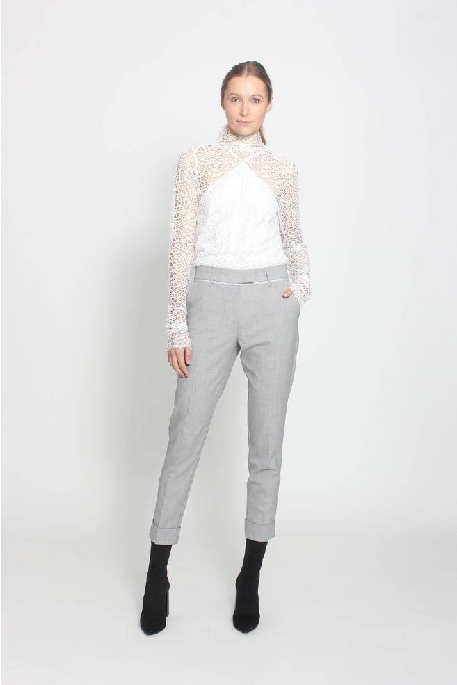Taylor Undone Tunic Ivory Molecule Mesh
